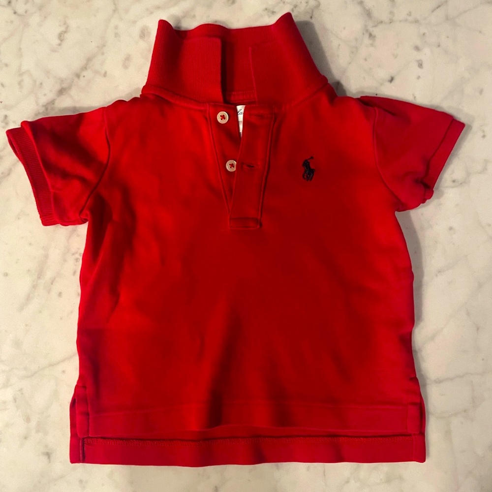 Ralph Lauren red baby polo. Size 9 months.
